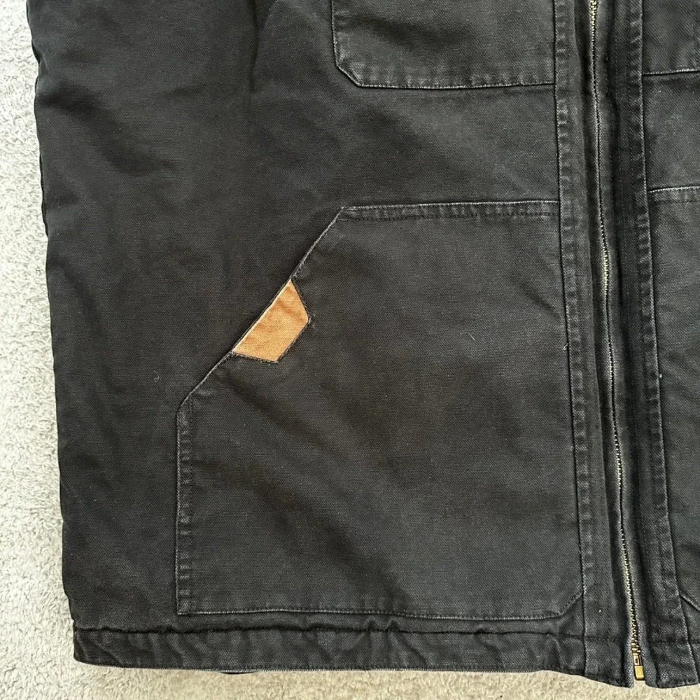 Venado Men's 2XL Concealed Carry Black Canvas Quilted Vest Full Zip Utility